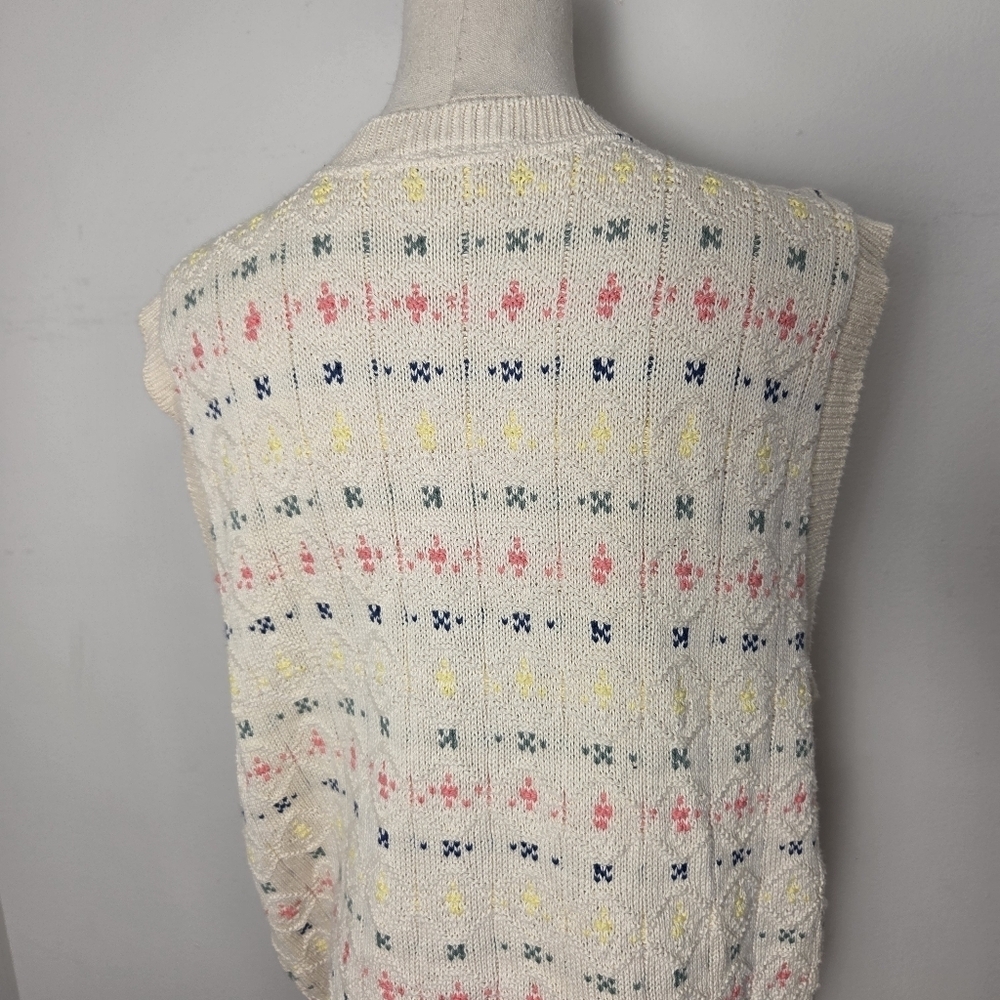 Vintage Northern Reflections Cotton Knit Button Front Vest - Picture 6 of 14